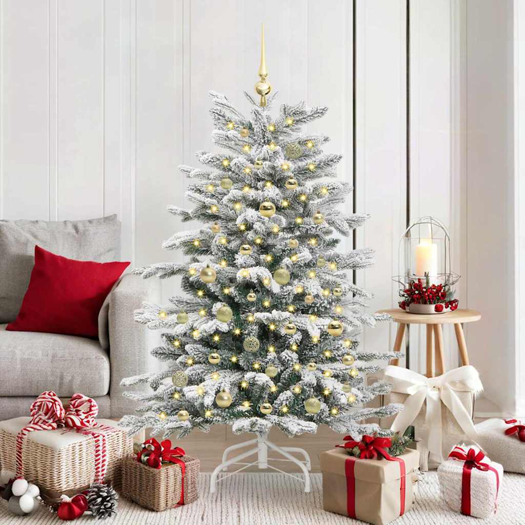Albero di Natale Artificiale con Rami Pieghevoli Bianco 150 cm