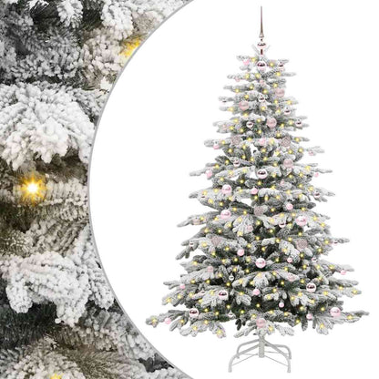 Albero di Natale Artificiale con Rami Pieghevoli Bianco 180 cm