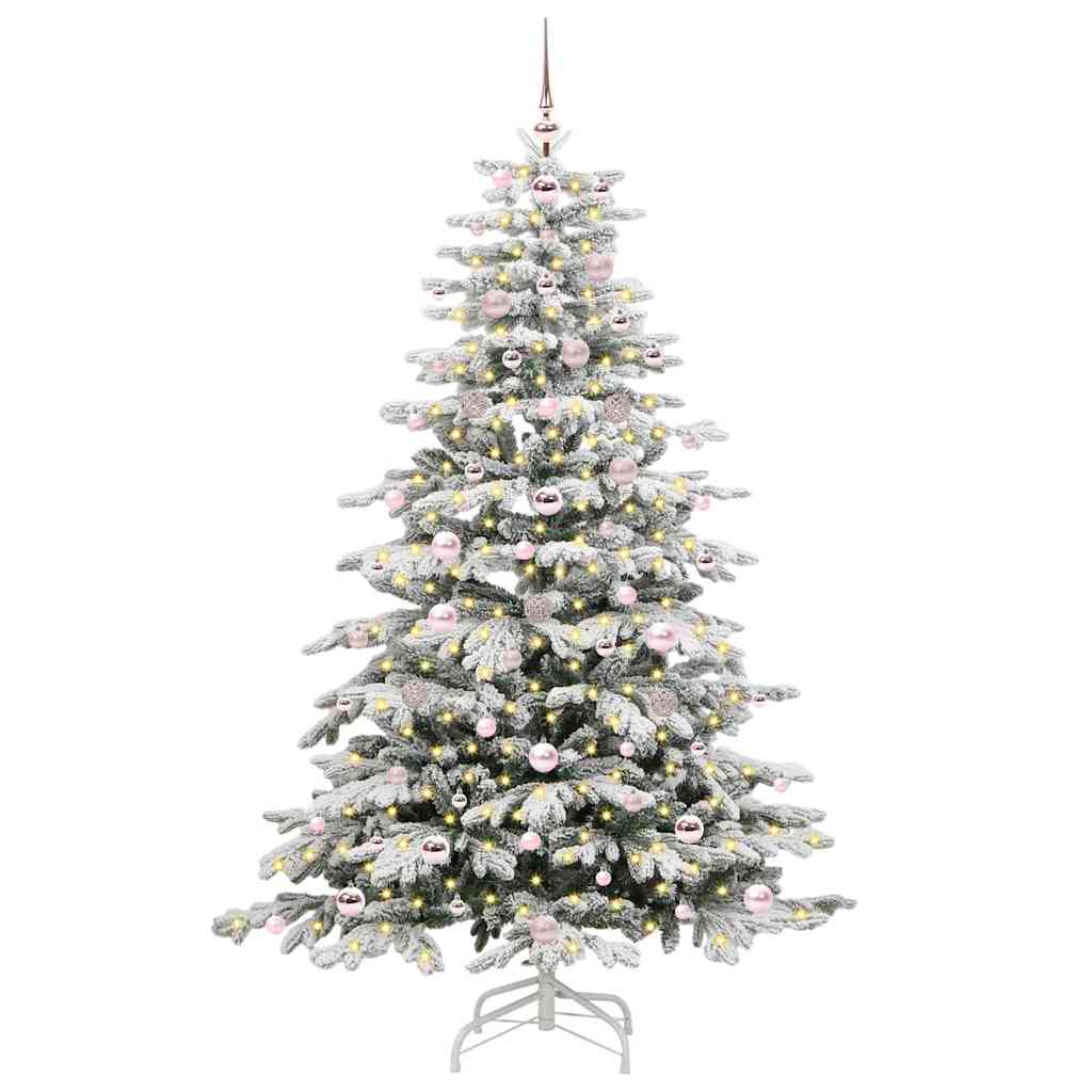 Albero di Natale Artificiale con Rami Pieghevoli Bianco 180 cm