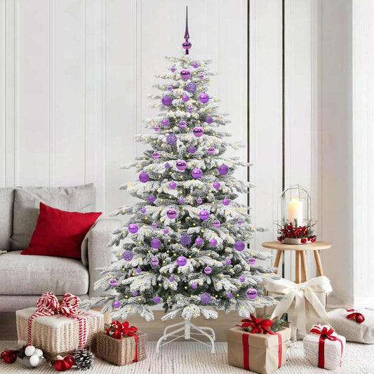 Albero di Natale Artificiale con Rami Pieghevoli Bianco 180 cm