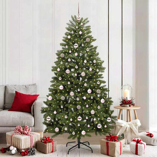 Albero di Natale artificiale 210 cm 300 LED Bianco caldo Verde - homemem39
