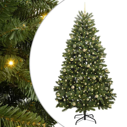 Albero di Natale Artificiale con Rami Pieghevoli 240 cm 300 LED