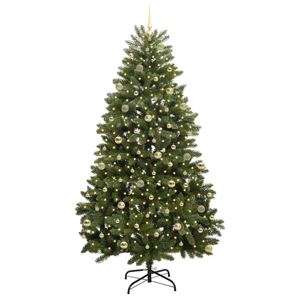 Albero di Natale Artificiale con Rami Pieghevoli 240 cm 300 LED