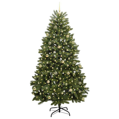 Albero di Natale Artificiale con Rami Pieghevoli 240 cm 300 LED
