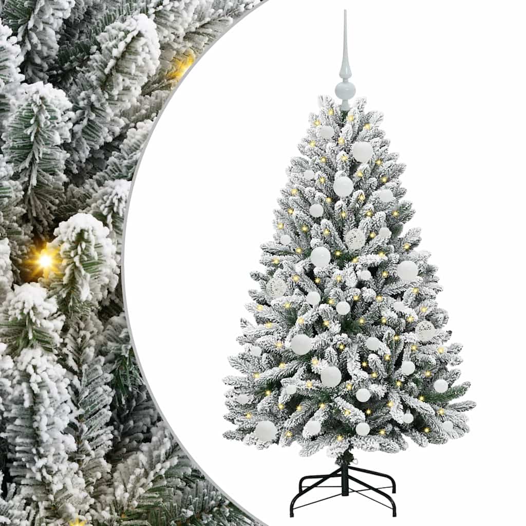 Albero di Natale artificiale con 150 LED Verde e Bianco 120 cm