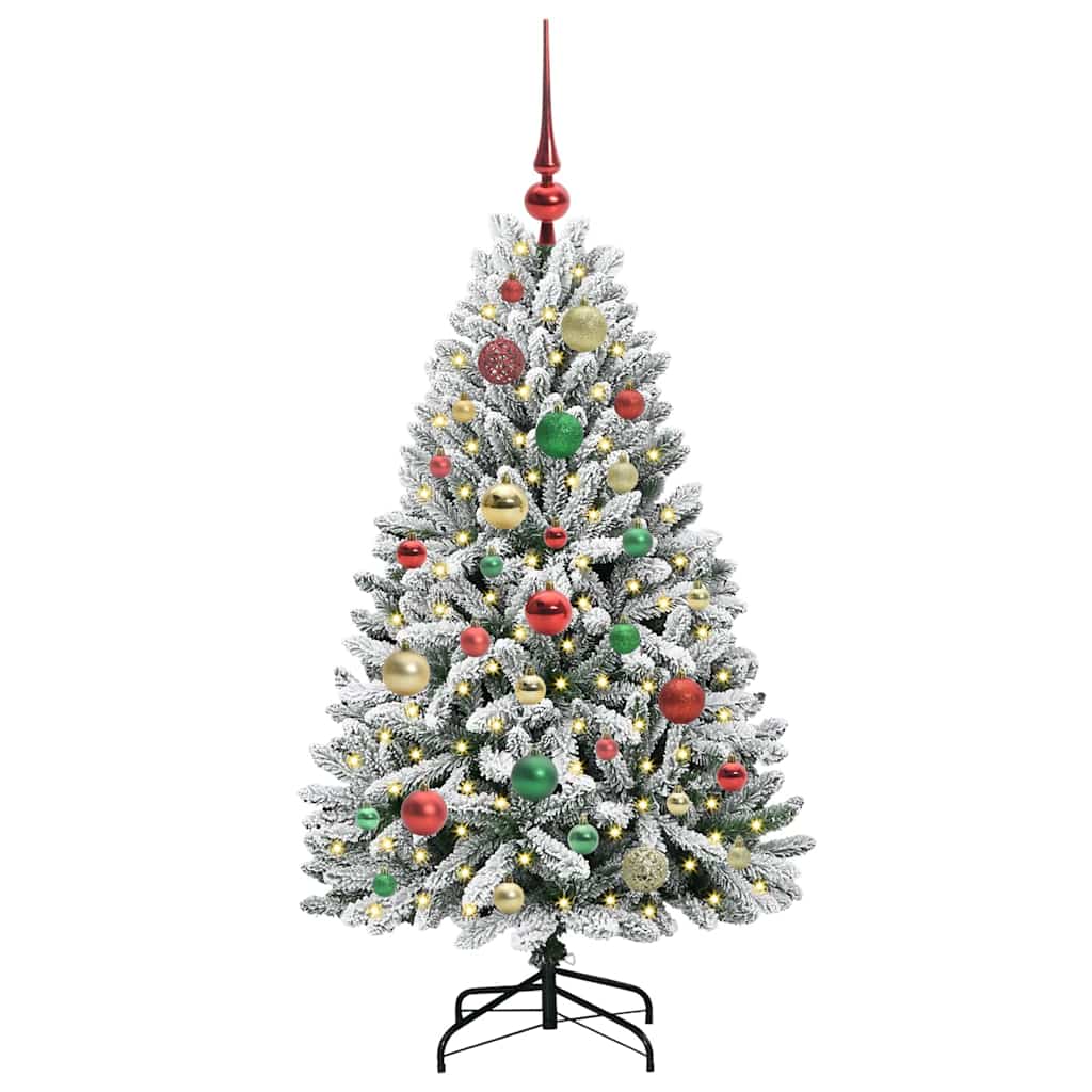 Albero di Natale artificiale con 150 LED Verde e Bianco 120 cm