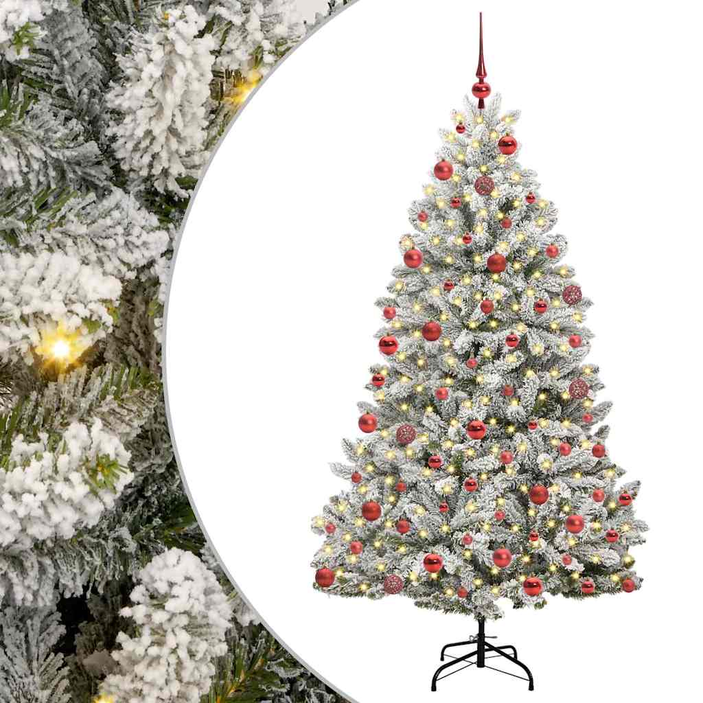 Albero di Natale artificiale con 300 LED Verde e Bianco 180 cm