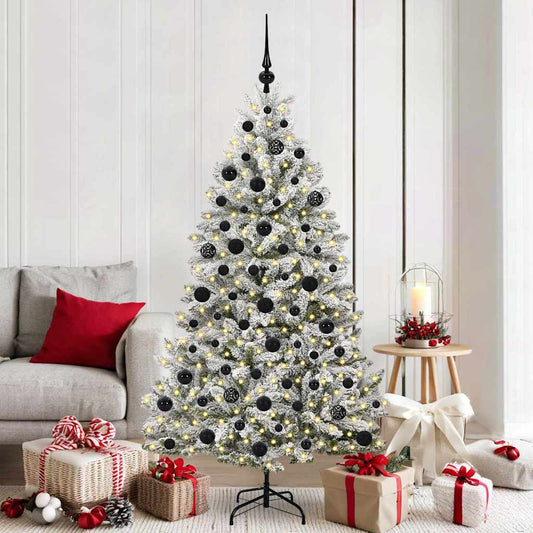 Albero di Natale artificiale con 300 LED Verde e Bianco 180 cm | homemem39