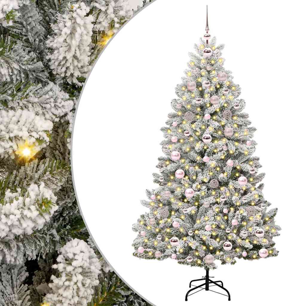 Albero di Natale artificiale con 300 LED Verde e Bianco 180 cm