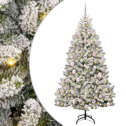Albero di Natale artificiale con 300 LED Verde e Bianco 180 cm