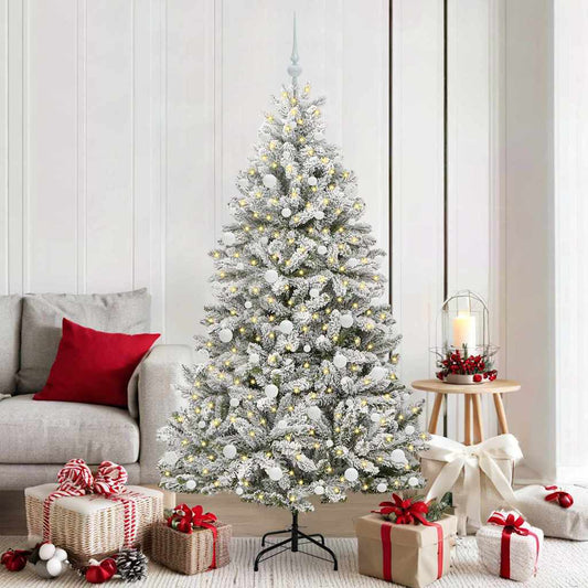 Albero di Natale artificiale con 300 LED Verde e Bianco 180 cm