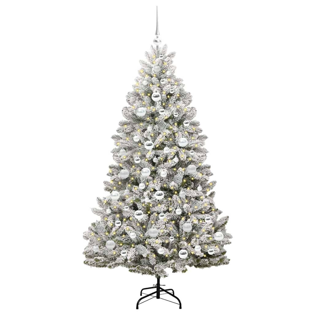 Albero di Natale artificiale con 300 LED Verde e Bianco 180 cm | homemem39