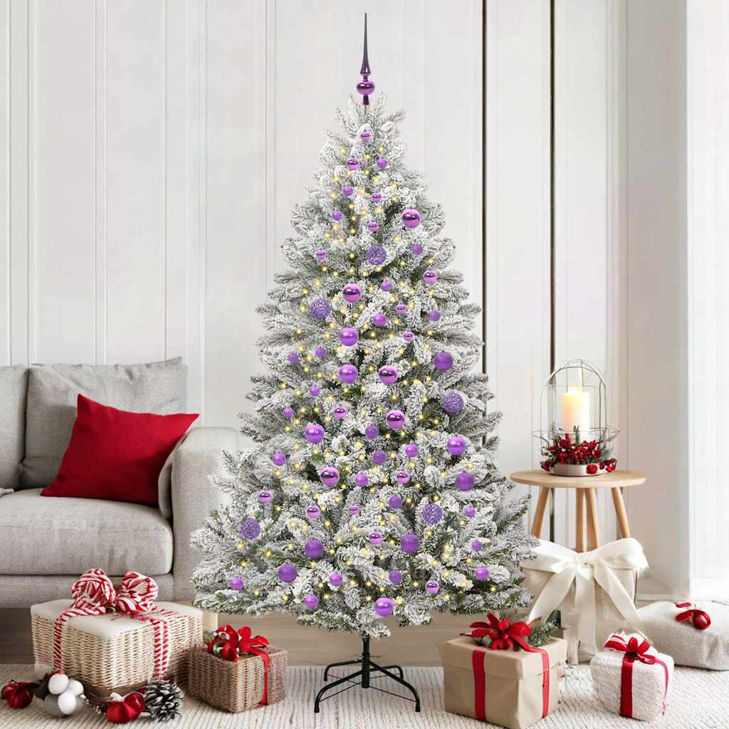 Albero di Natale artificiale con 300 LED Verde e Bianco 180 cm