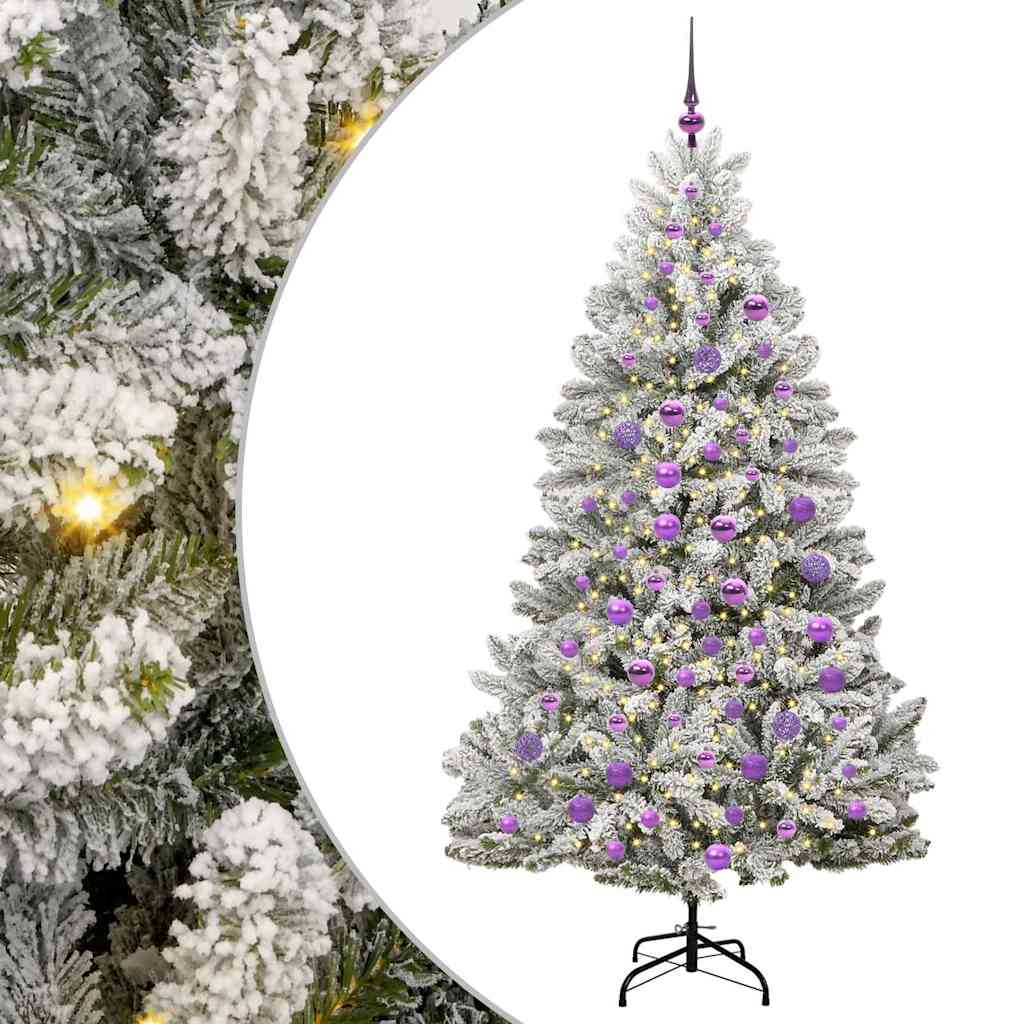 Albero di Natale artificiale con 300 LED Verde e Bianco 180 cm