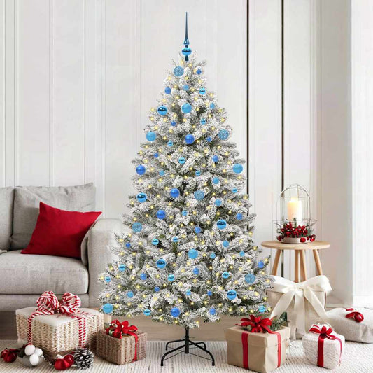 Albero di Natale artificiale con 300 LED Verde e Bianco 180 cm | homemem39