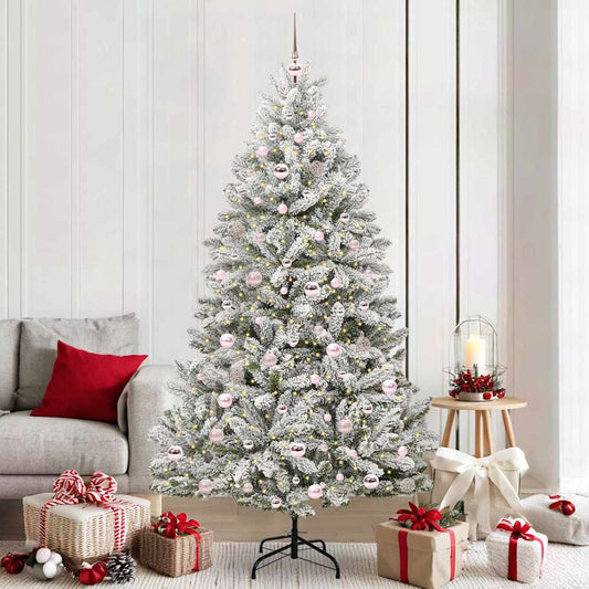 Albero di Natale artificiale con 300 LED Verde e Bianco 210 cm | homemem39