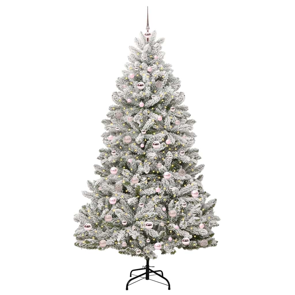 Albero di Natale artificiale con 300 LED Verde e Bianco 210 cm