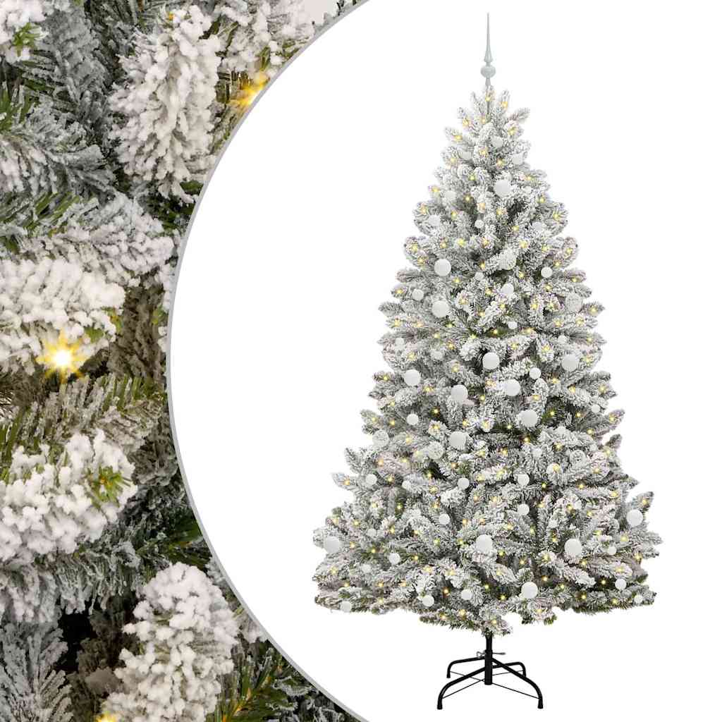 Albero di Natale artificiale con 300 LED Verde e Bianco 210 cm