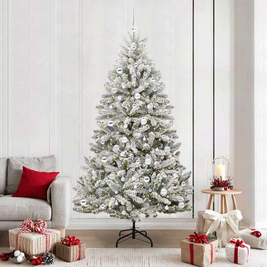 Albero di Natale artificiale con 300 LED Verde e Bianco 210 cm | homemem39