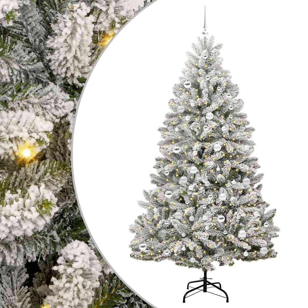 Albero di Natale artificiale con 300 LED Verde e Bianco 210 cm | homemem39