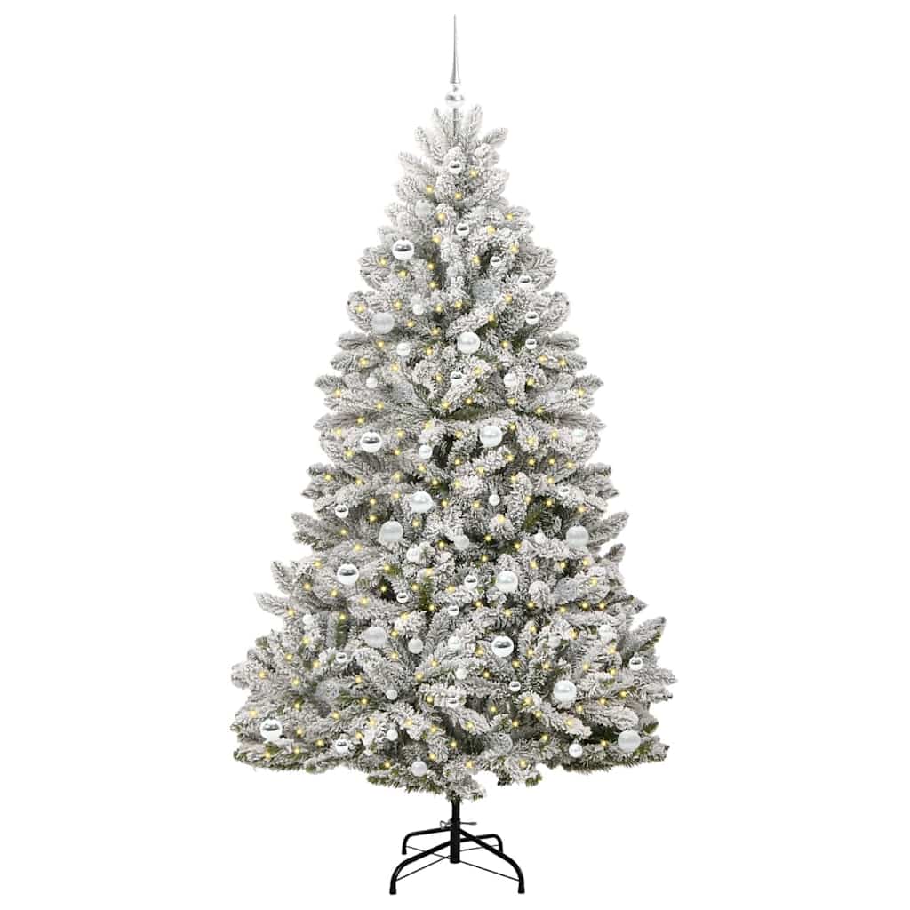 Albero di Natale artificiale con 300 LED Verde e Bianco 210 cm | homemem39