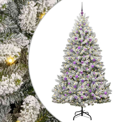 Albero di Natale artificiale con 300 LED Verde e Bianco 210 cm