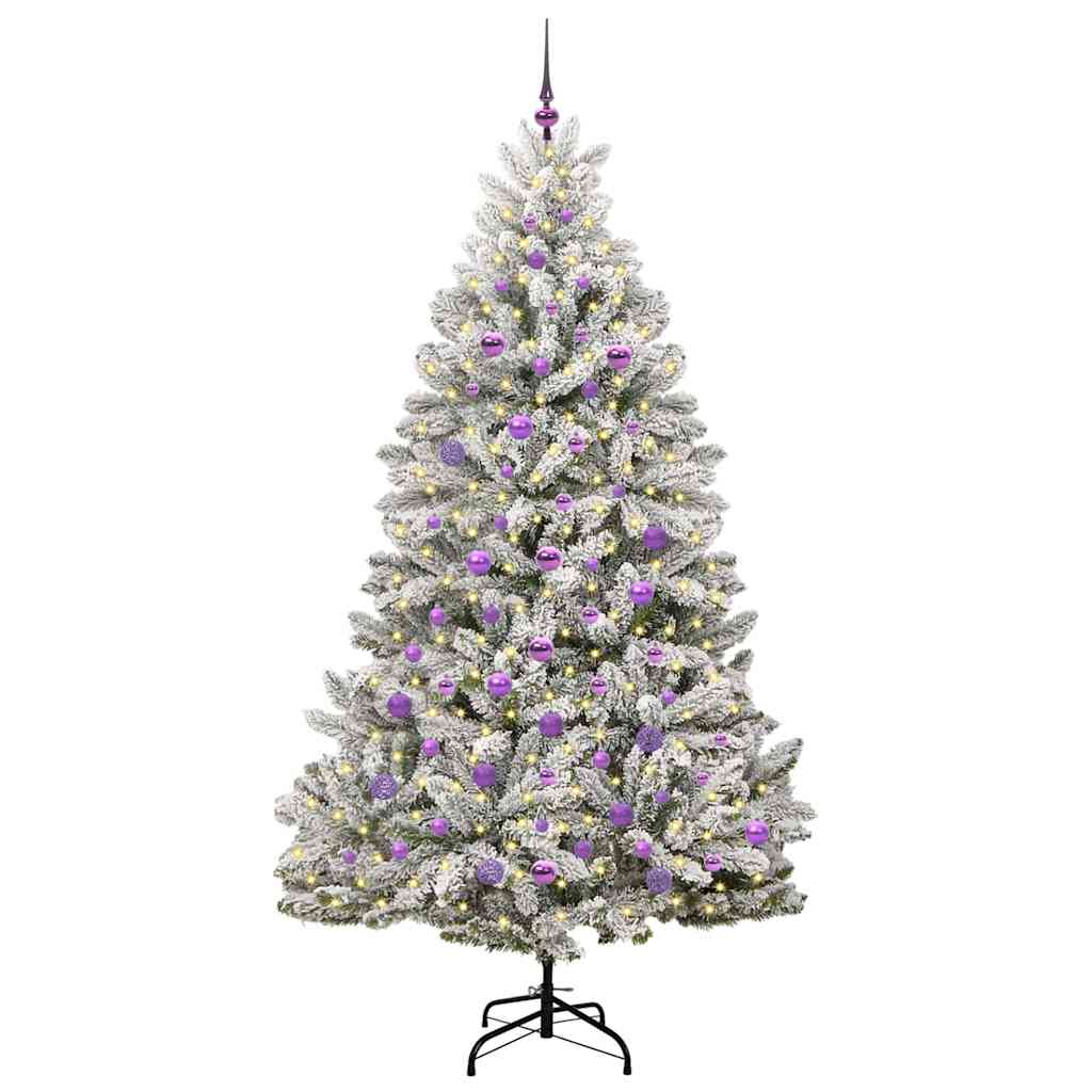 Albero di Natale artificiale con 300 LED Verde e Bianco 210 cm