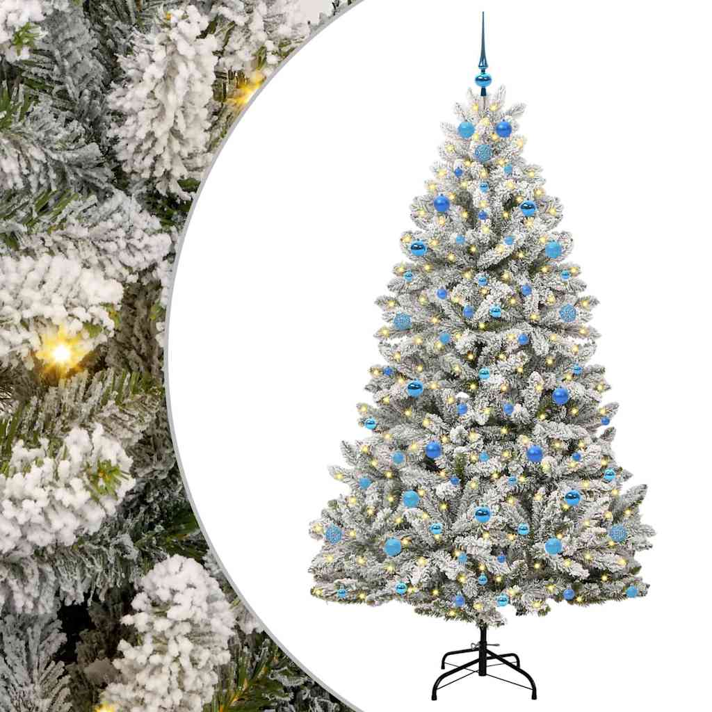 Albero di Natale artificiale con 300 LED Verde e Bianco 210 cm