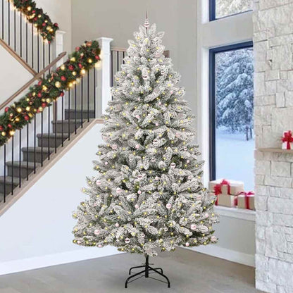 Albero di Natale artificiale con 300 LED Verde e Bianco 300 cm | homemem39