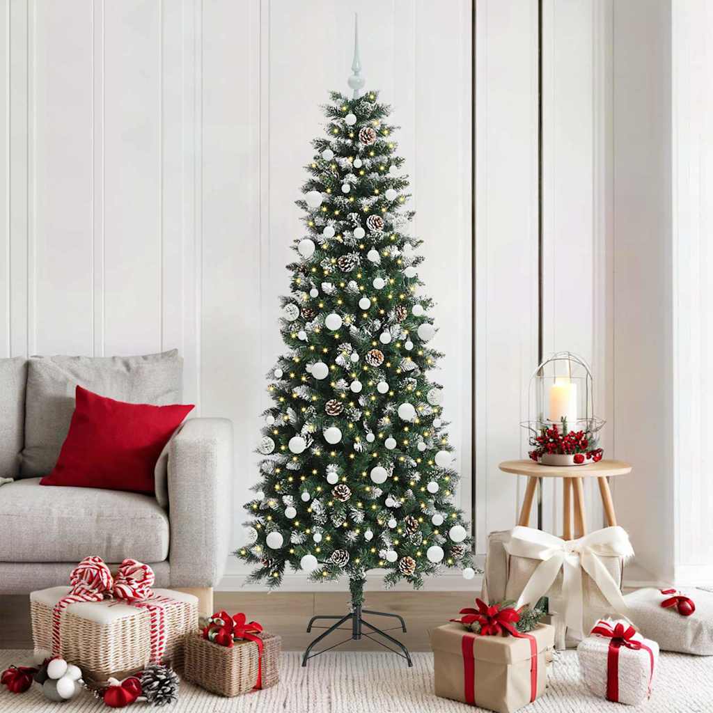 Albero di Natale artificiale con 300 LED Verde 180 cm | homemem39