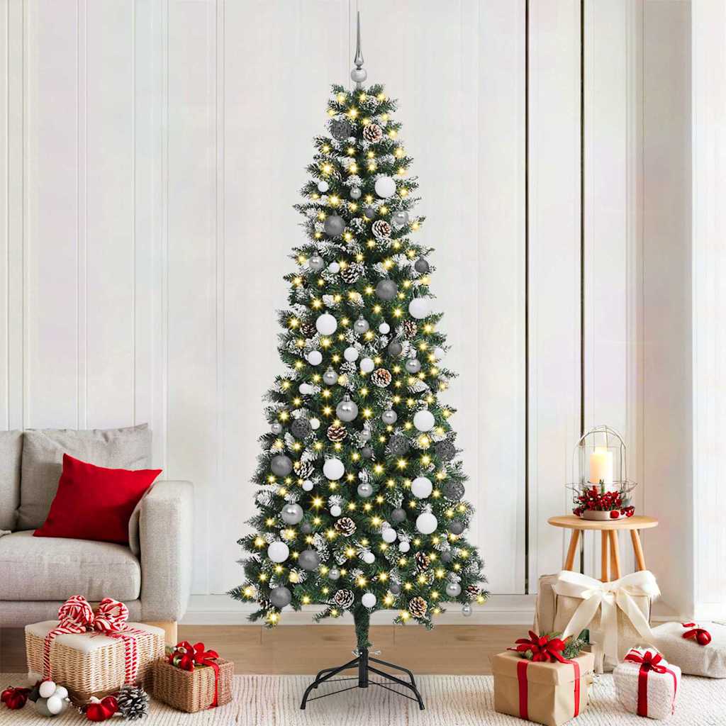 Albero di Natale artificiale con 300 LED Verde 210 cm | homemem39