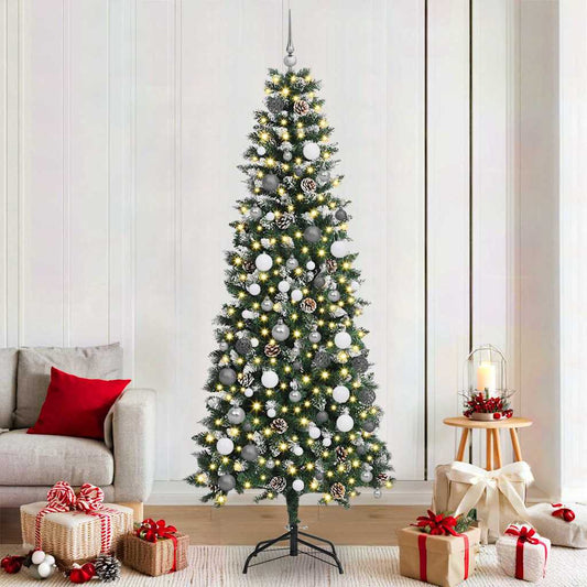 Albero di Natale artificiale con 300 LED Verde 210 cm | homemem39