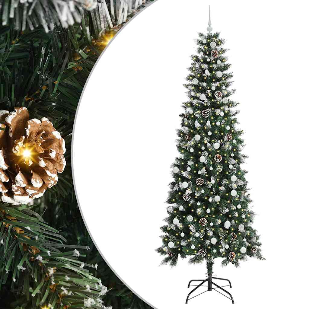 Albero di Natale artificiale con 300 LED Verde 240 cm | homemem39