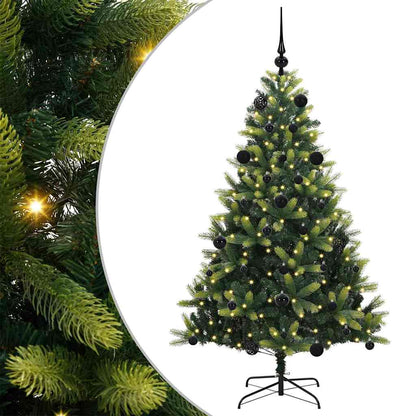 Albero di Natale Artificiale Pieghevole 150 LED Verde 150 cm
