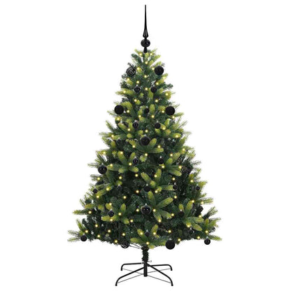 Albero di Natale Artificiale Pieghevole 150 LED Verde 150 cm