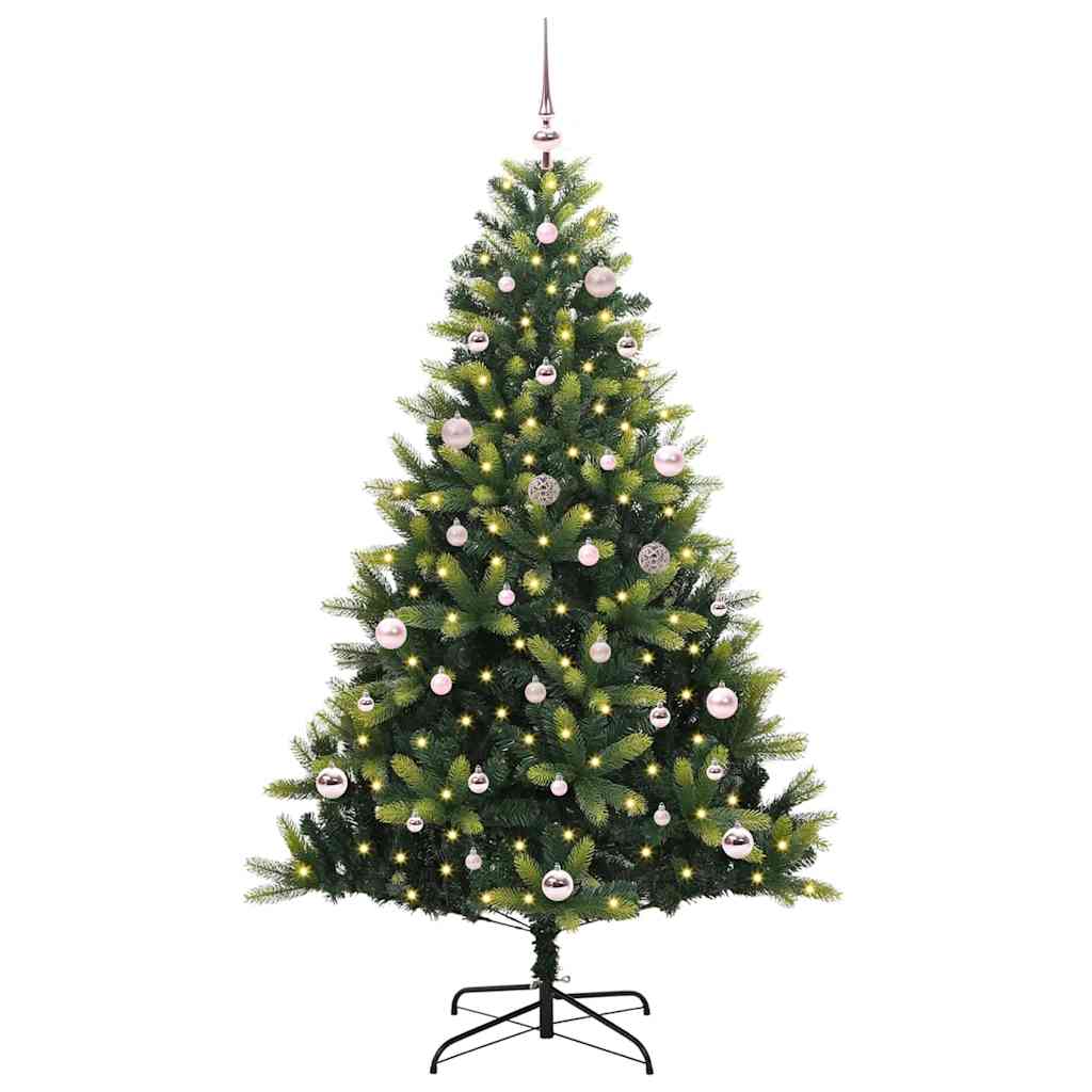 Albero di Natale Artificiale Pieghevole 150 LED Verde 150 cm