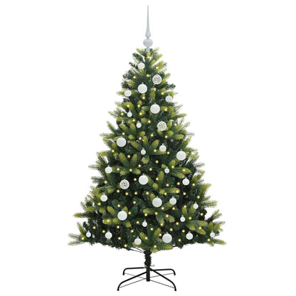 Albero di Natale Artificiale Pieghevole 150 LED Verde 150 cm