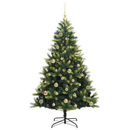 Albero di Natale Artificiale Pieghevole 150 LED Verde 150 cm
