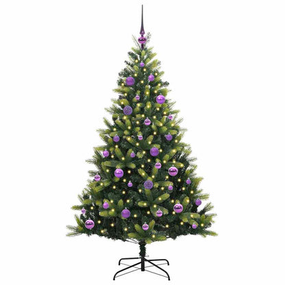 Albero di Natale Artificiale Pieghevole 150 LED Verde 150 cm