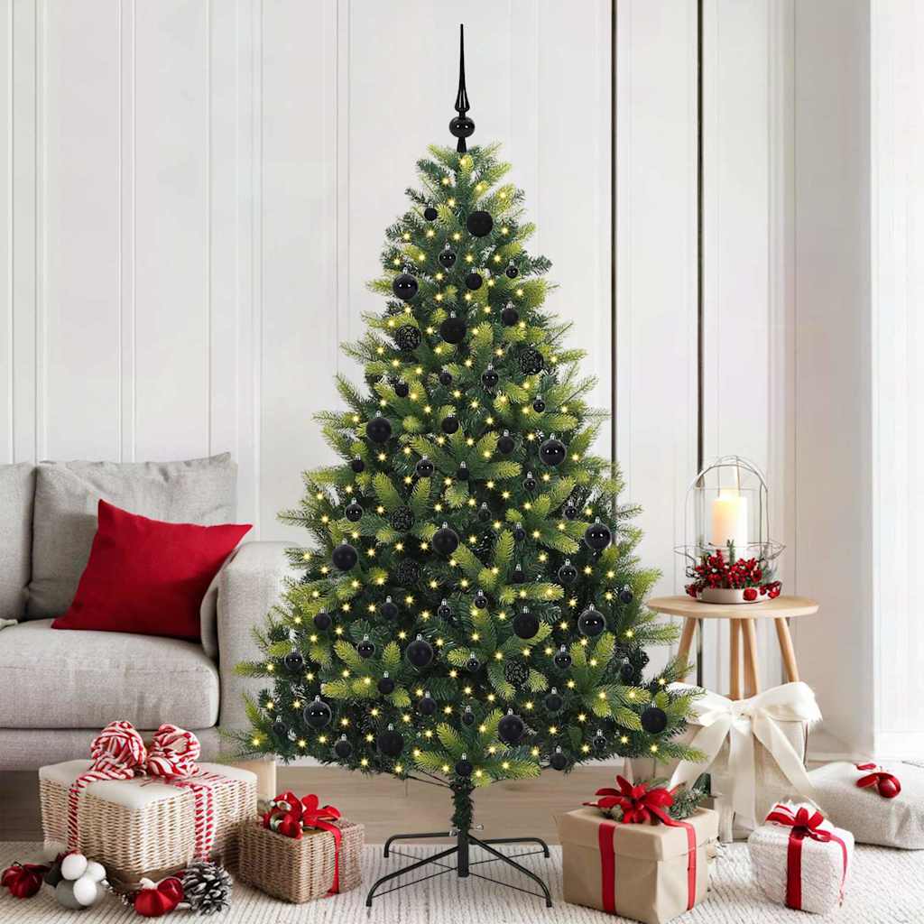 Albero di Natale Artificiale a Cerniera con 300 LED 180 cm
