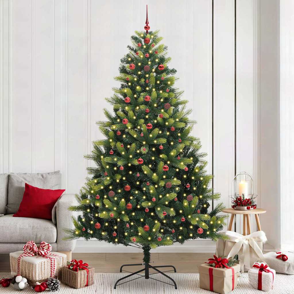 Albero di Natale Artificiale a Cerniera con 300 LED 240 cm