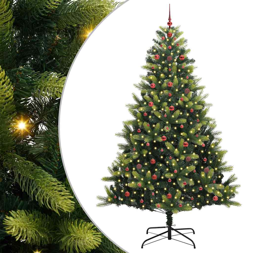 Albero di Natale Artificiale a Cerniera con 300 LED 240 cm