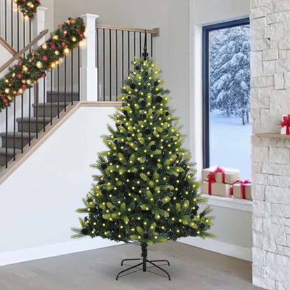 Albero di Natale Artificiale a Cerniera con 300 LED 240 cm