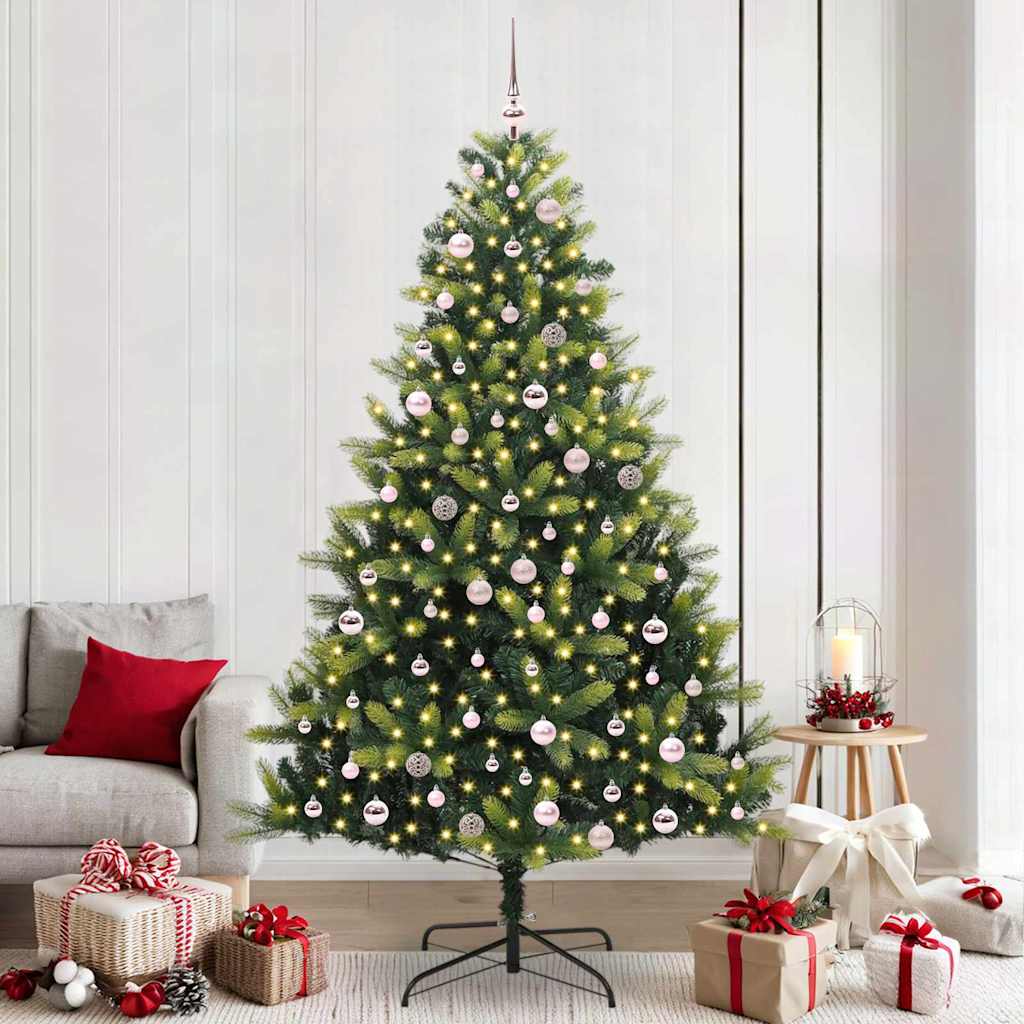 Albero di Natale Artificiale a Cerniera con 300 LED 240 cm