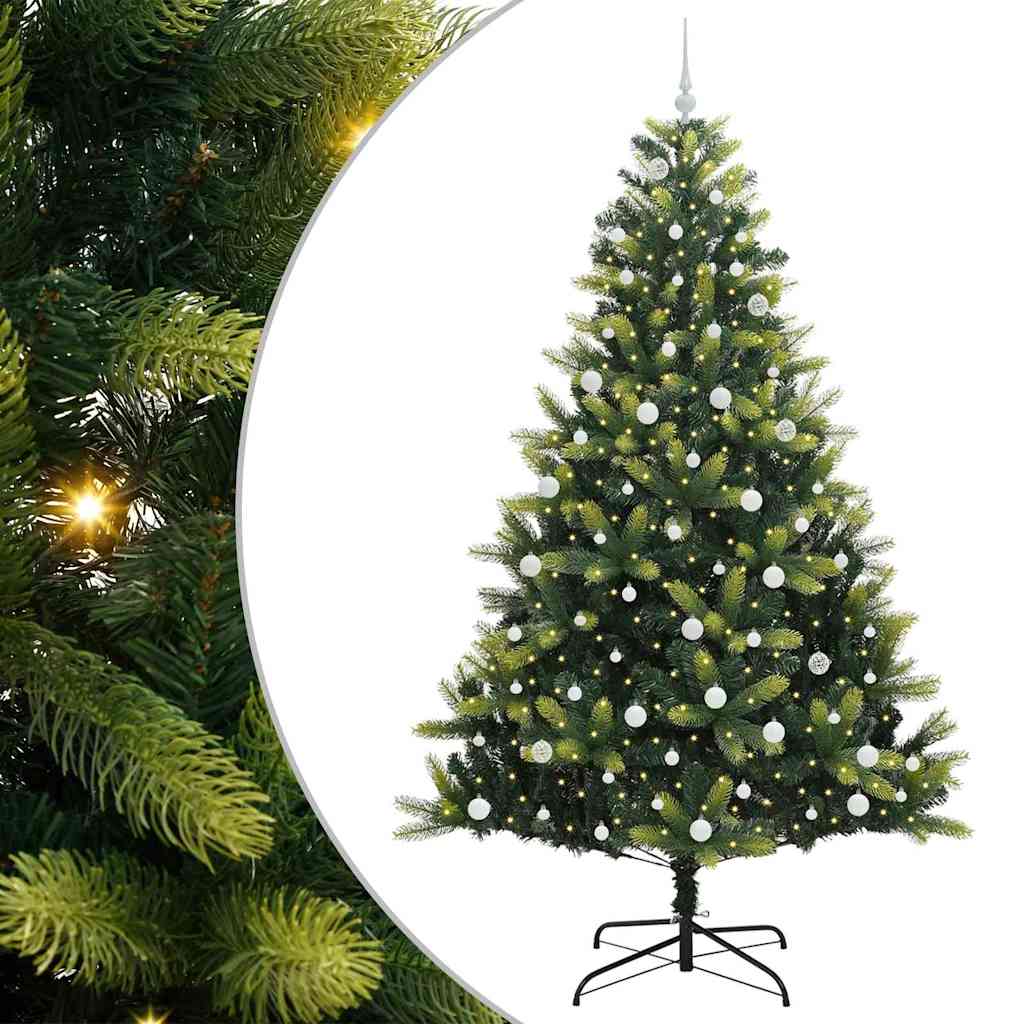 Albero di Natale Artificiale a Cerniera con 300 LED 240 cm