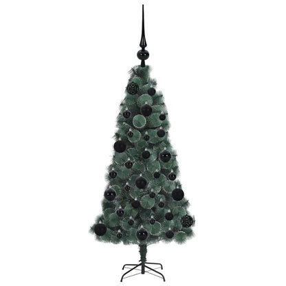 Albero di Natale artificiale preilluminato con set di palline