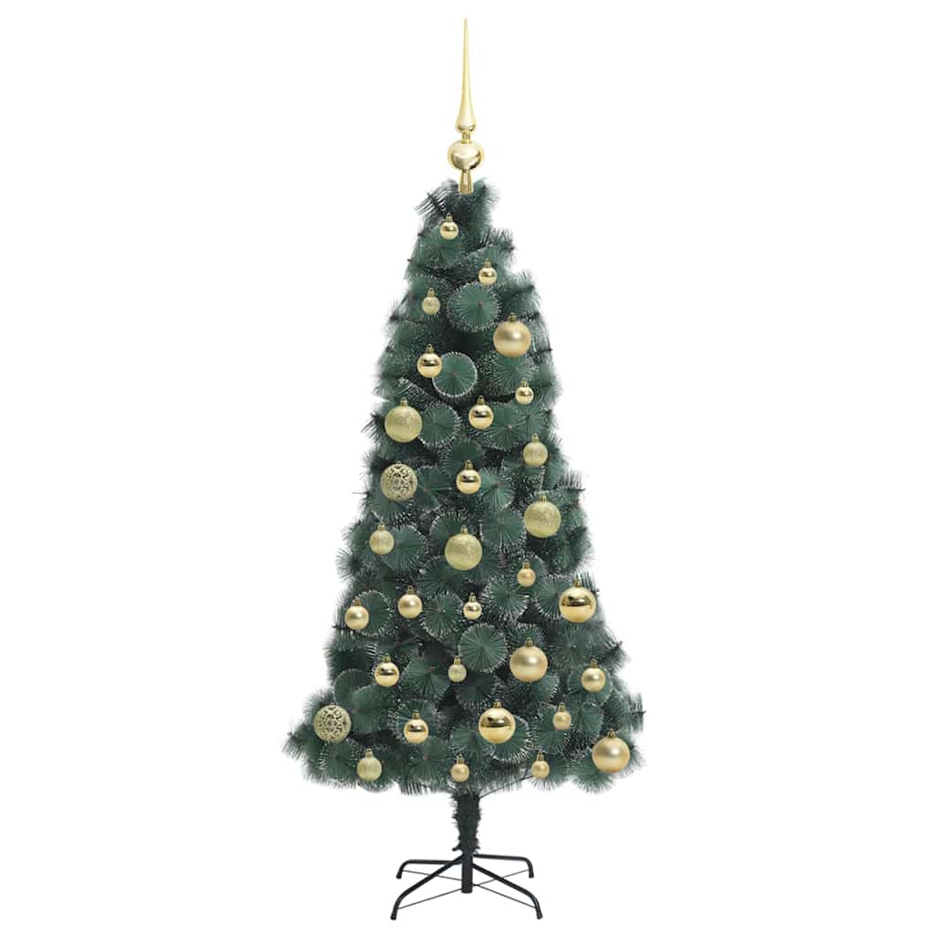 Albero di Natale artificiale preilluminato con set di palline