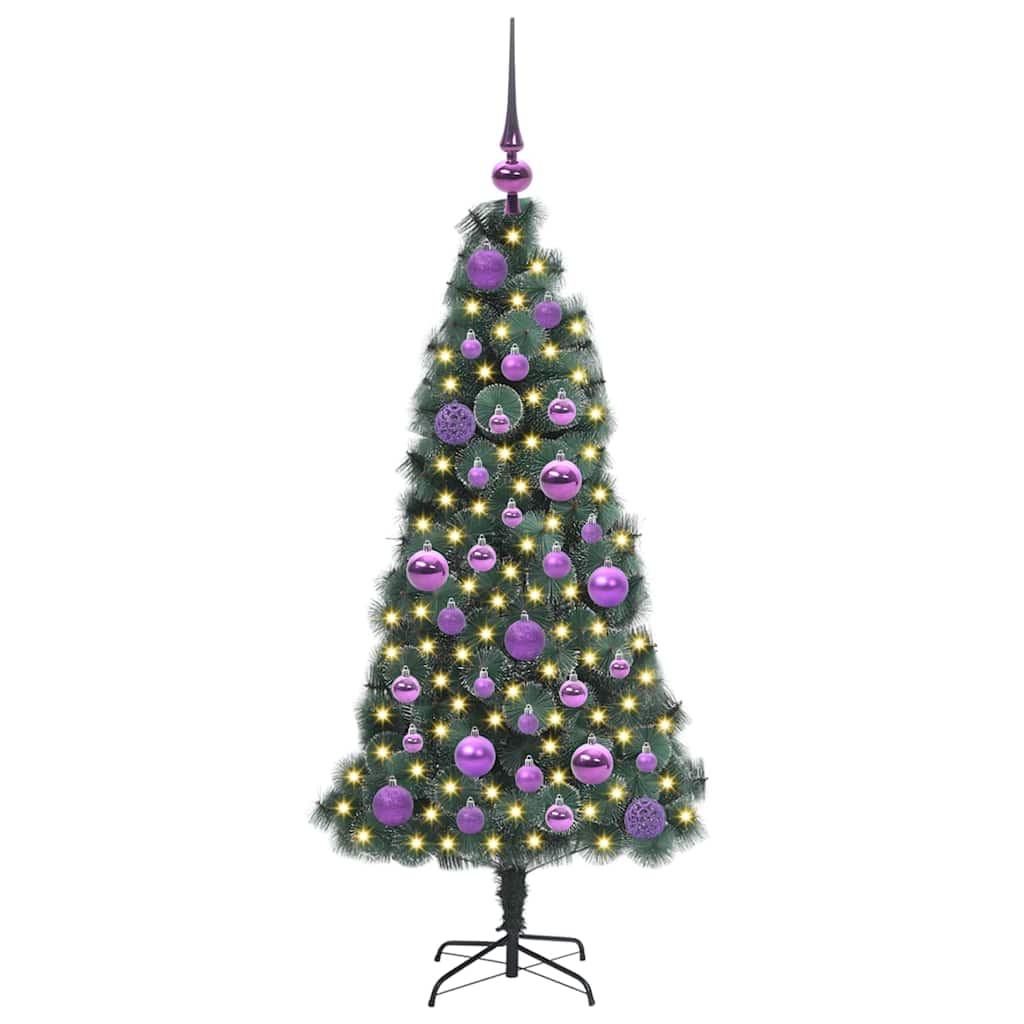 Albero di Natale artificiale pre-illuminato con set di palle