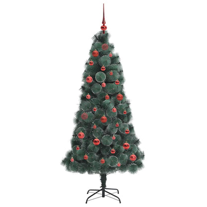 Albero di Natale artificiale pre-illuminato con set di palline