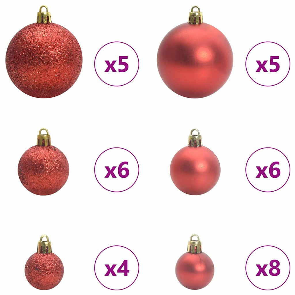 Albero di Natale artificiale pre-illuminato con set di palline